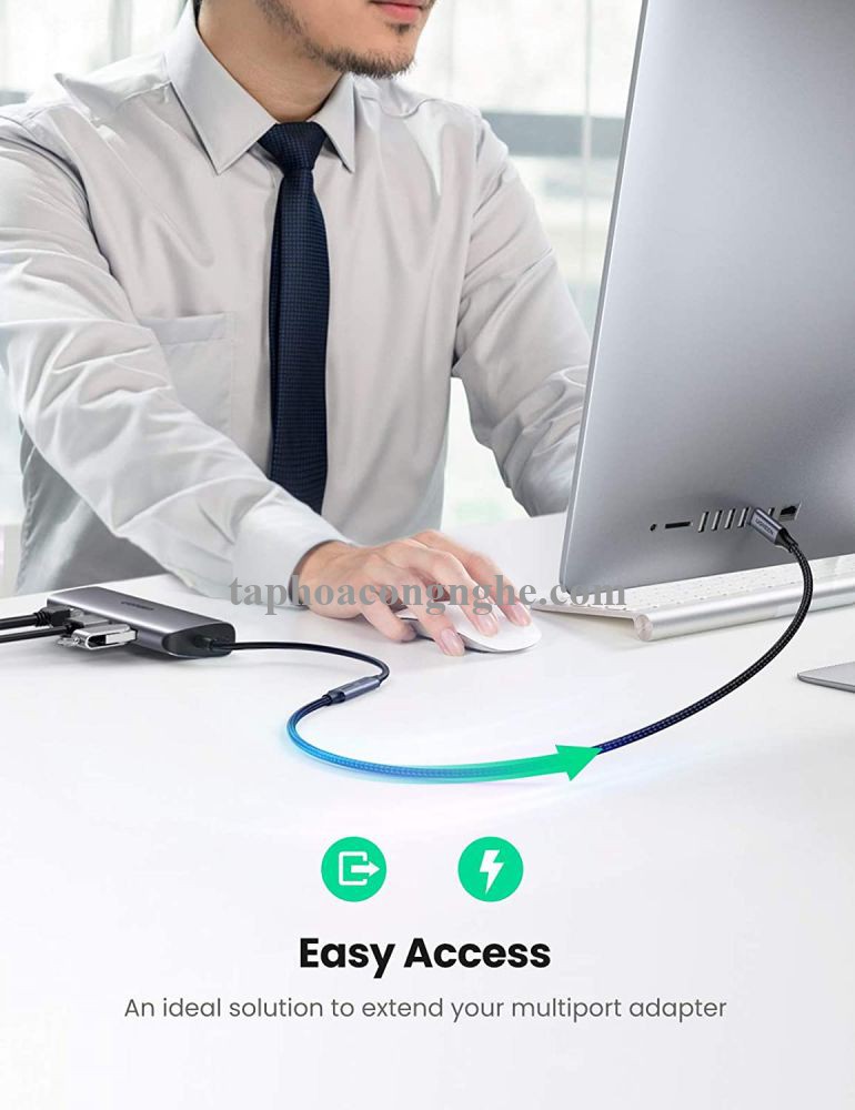 Ugreen 80810 0.5M Cáp nối dài usb type c US372 30080810